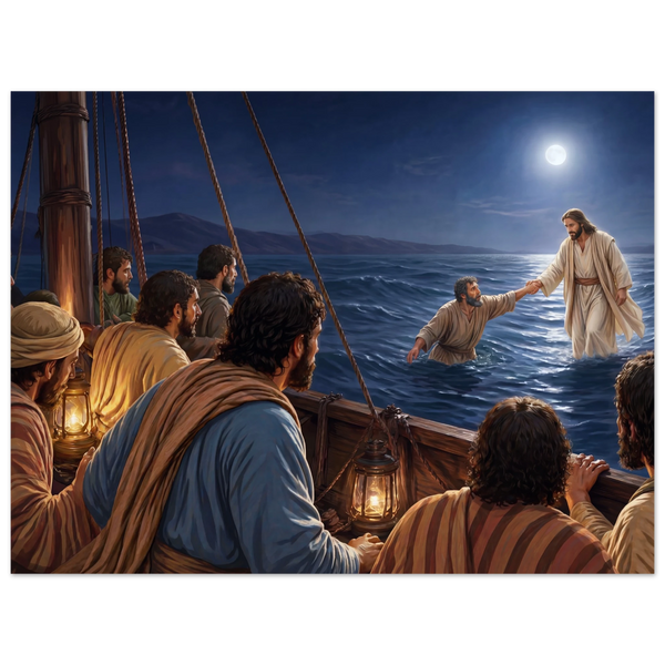 Jésus Marche sur l'Eau — Poster
