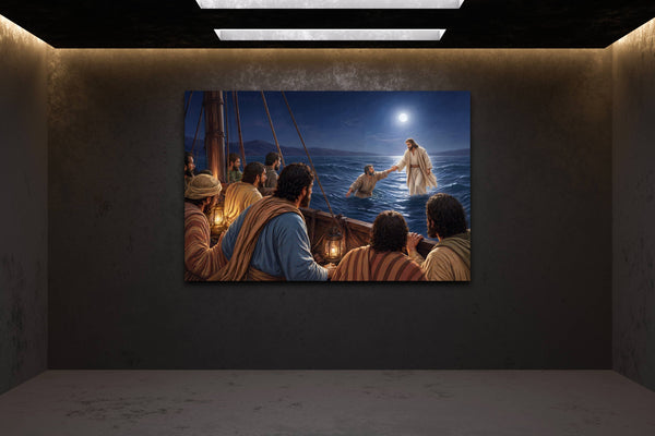 Jésus Marche sur l'Eau — Poster